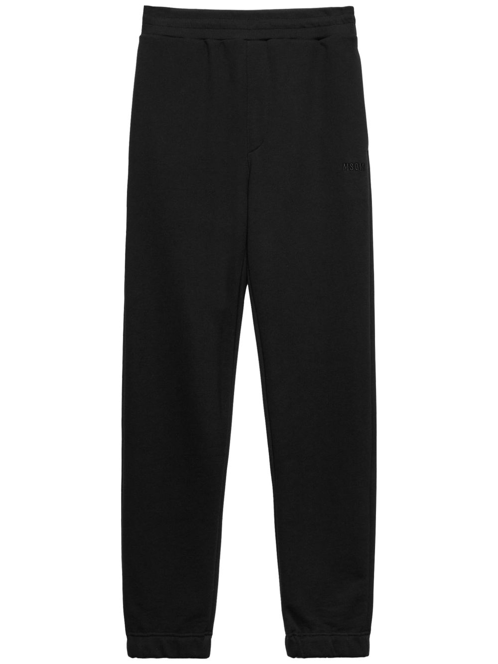 MSGM logo刺绣棉运动裤 - 黑色