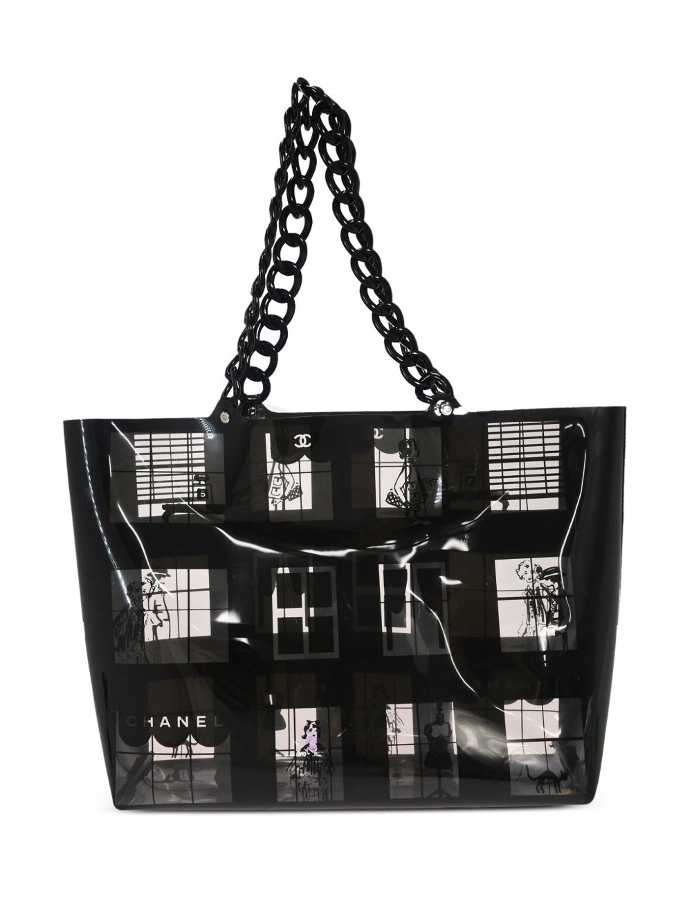 CHANEL Pre-Owned Window 手提包（2003年典藏款） - 黑色