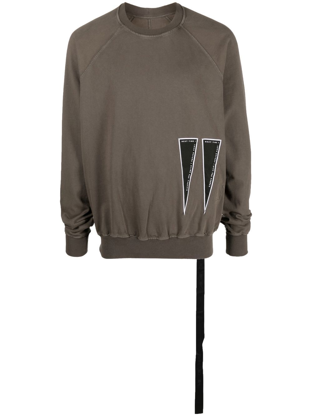 Rick Owens DRKSHDW 三角形贴花圆领卫衣 - 灰色