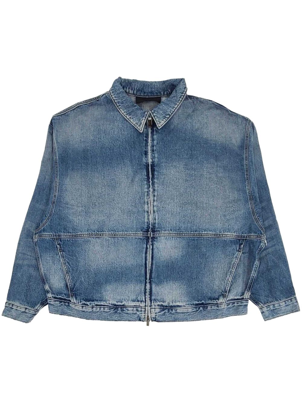 FEAR OF GOD ESSENTIALS 正面拉链棉牛仔夹克 - 蓝色