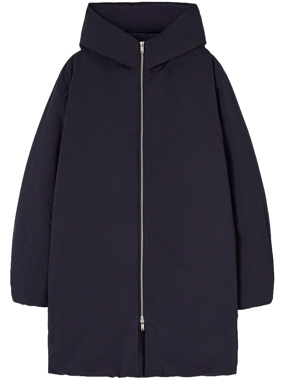Jil Sander 中长连帽羽绒夹克 - 蓝色