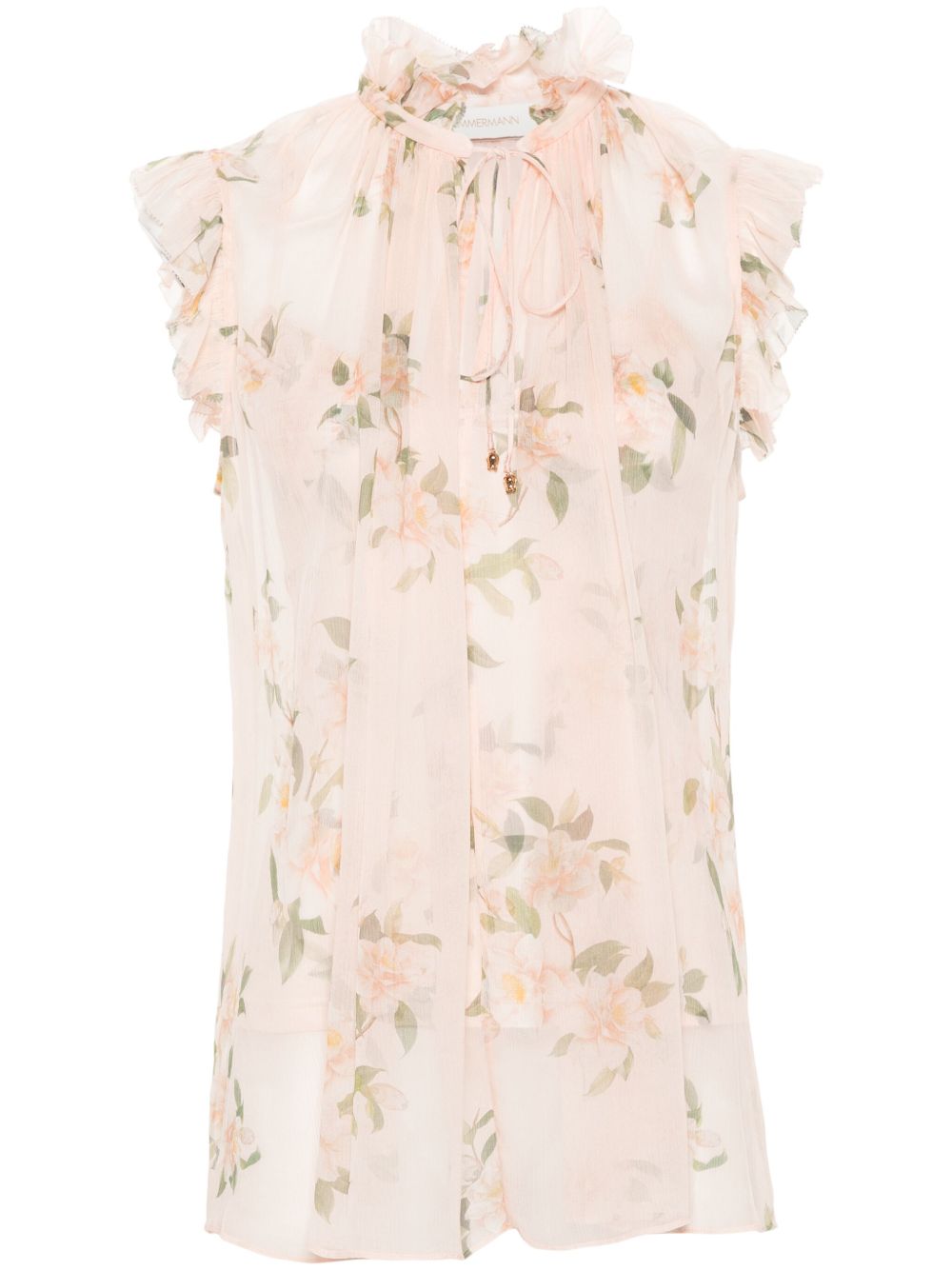 ZIMMERMANN Natura Frilled 罩衫 - 粉色