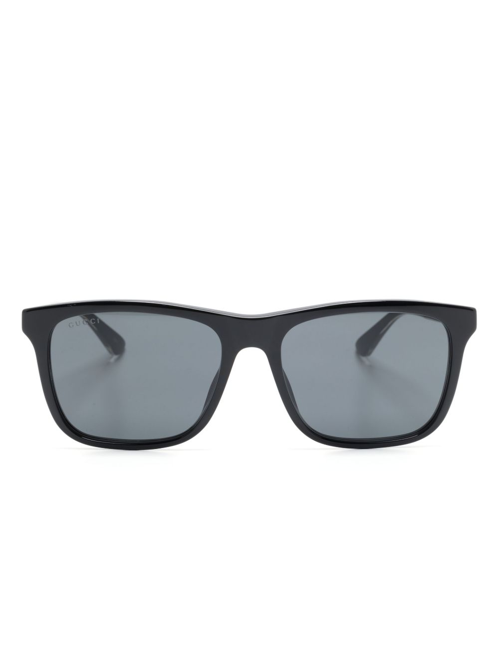 Gucci Eyewear 条纹织带太阳眼镜 - 黑色