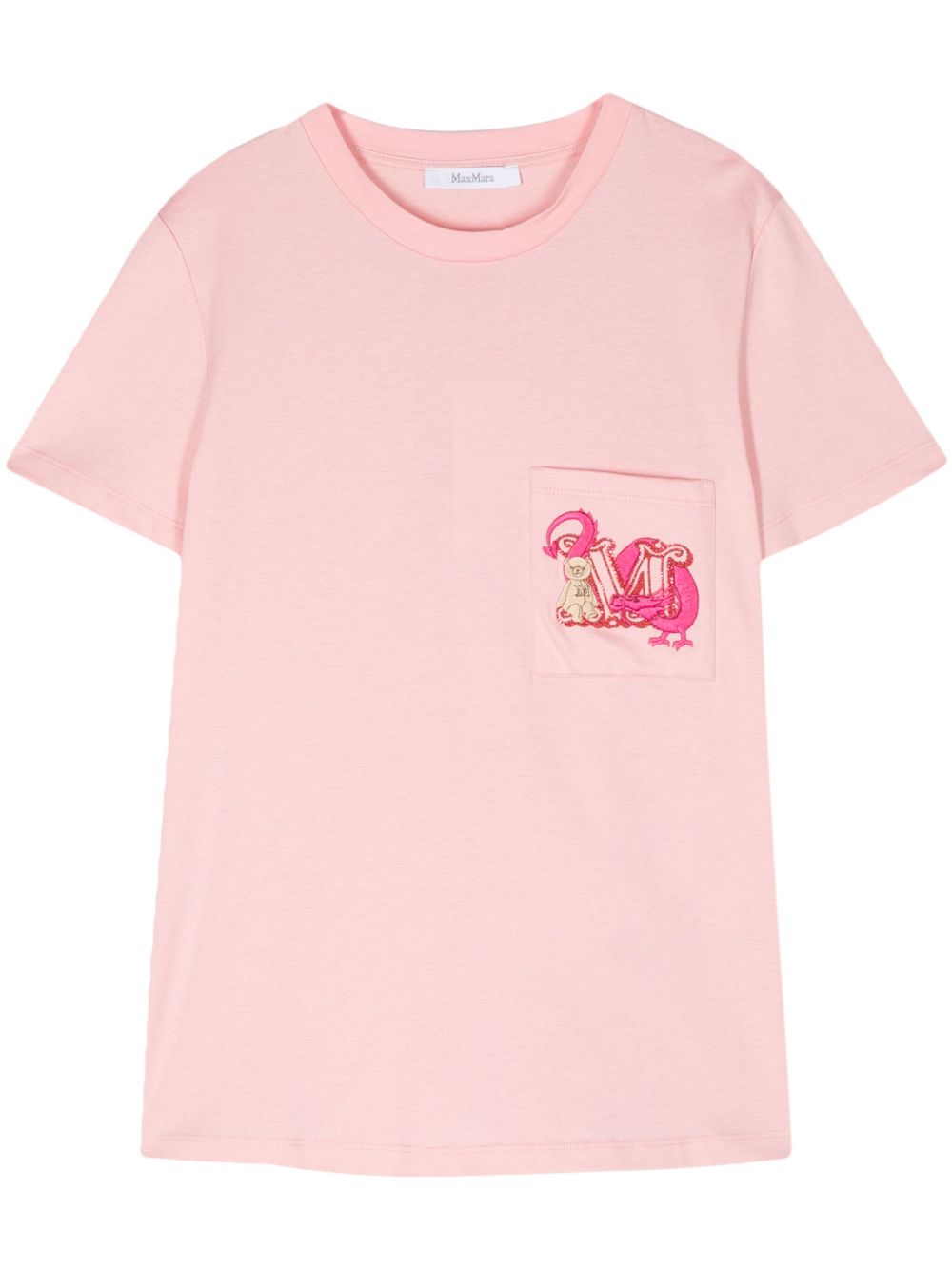 Max Mara 经典logo印花棉T恤 - 粉色