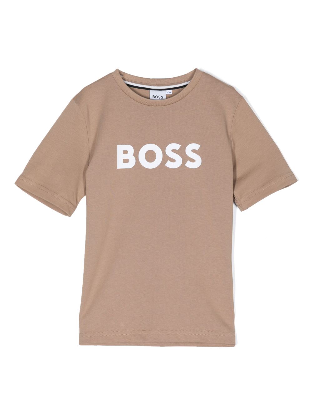 BOSS Kidswear logo印花棉T恤 - 褐色