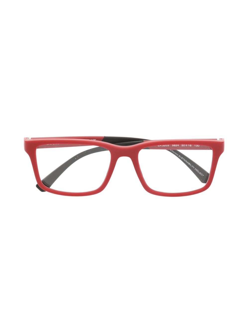 Emporio Armani matte square-frame sunglasses - 红色