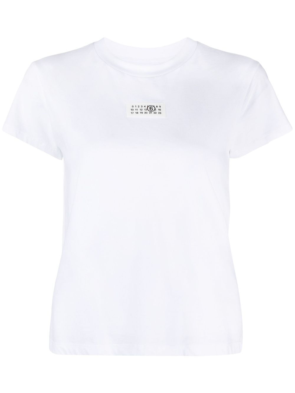 MM6 Maison Margiela logo贴花棉T恤 - 白色