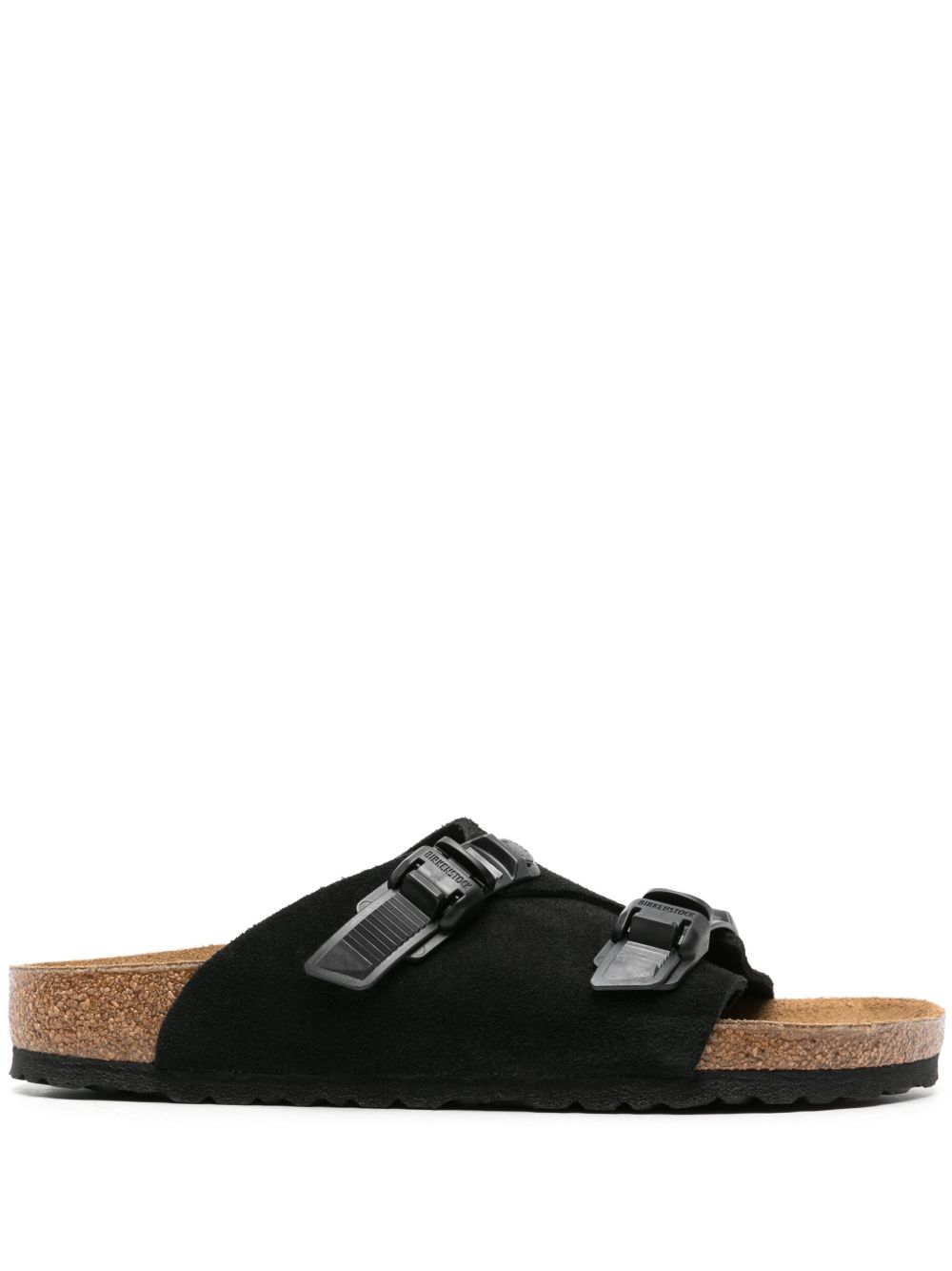 Birkenstock Zürich Tech 绒面皮拖鞋 - 黑色