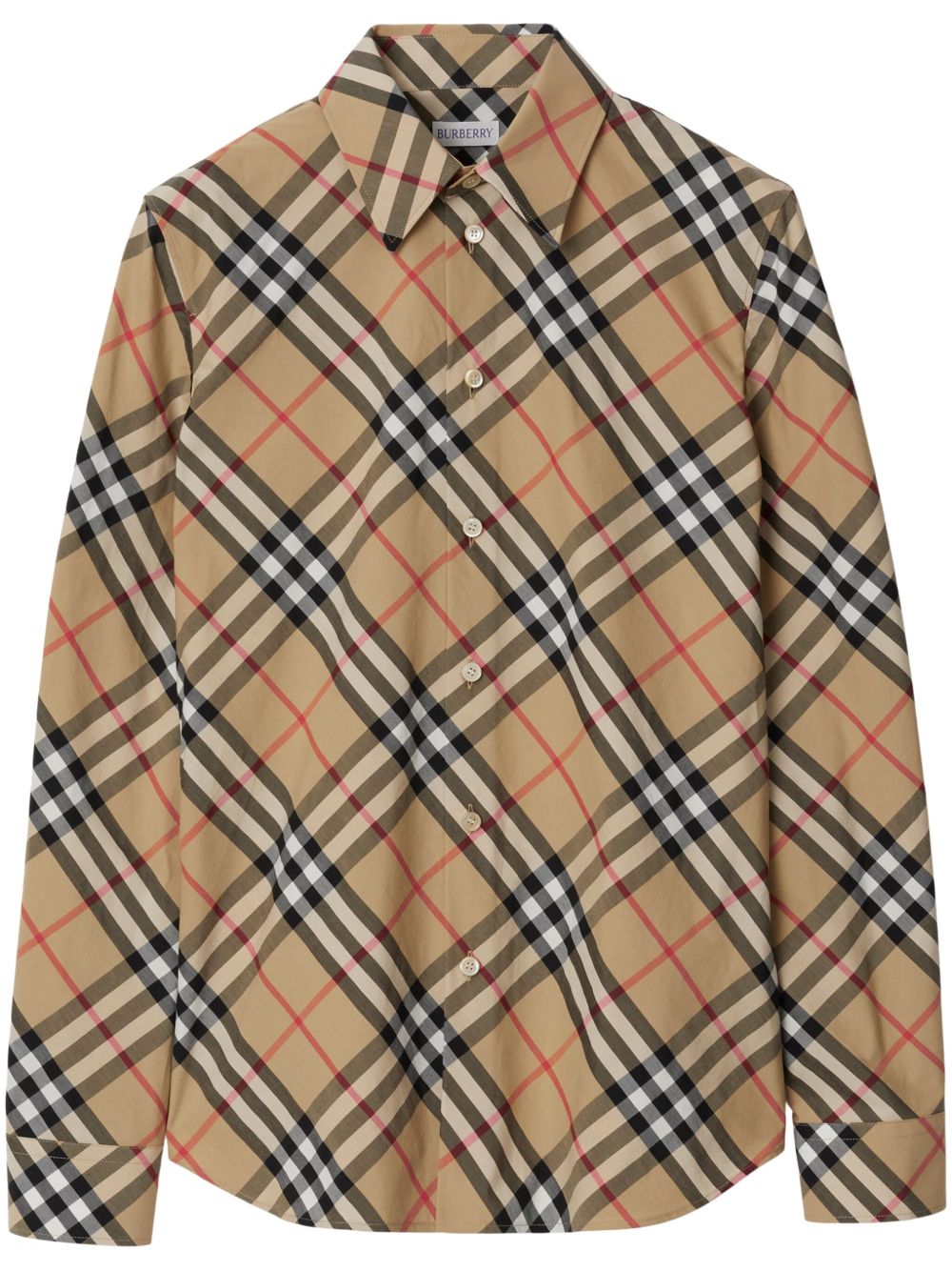 Burberry 格纹棉衬衫 - 中性色