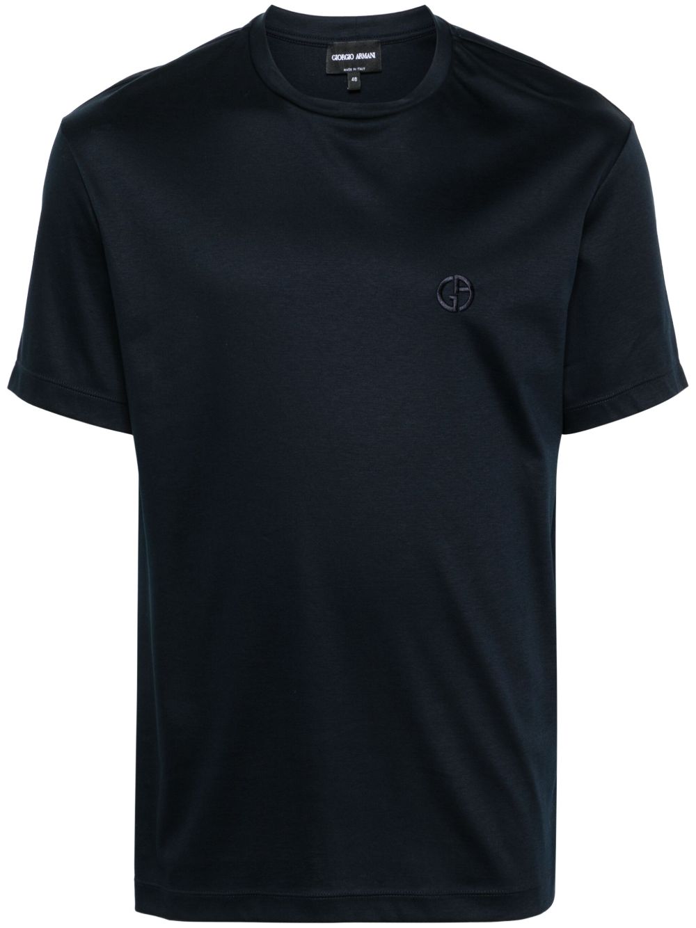 Giorgio Armani logo刺绣T恤 - 蓝色