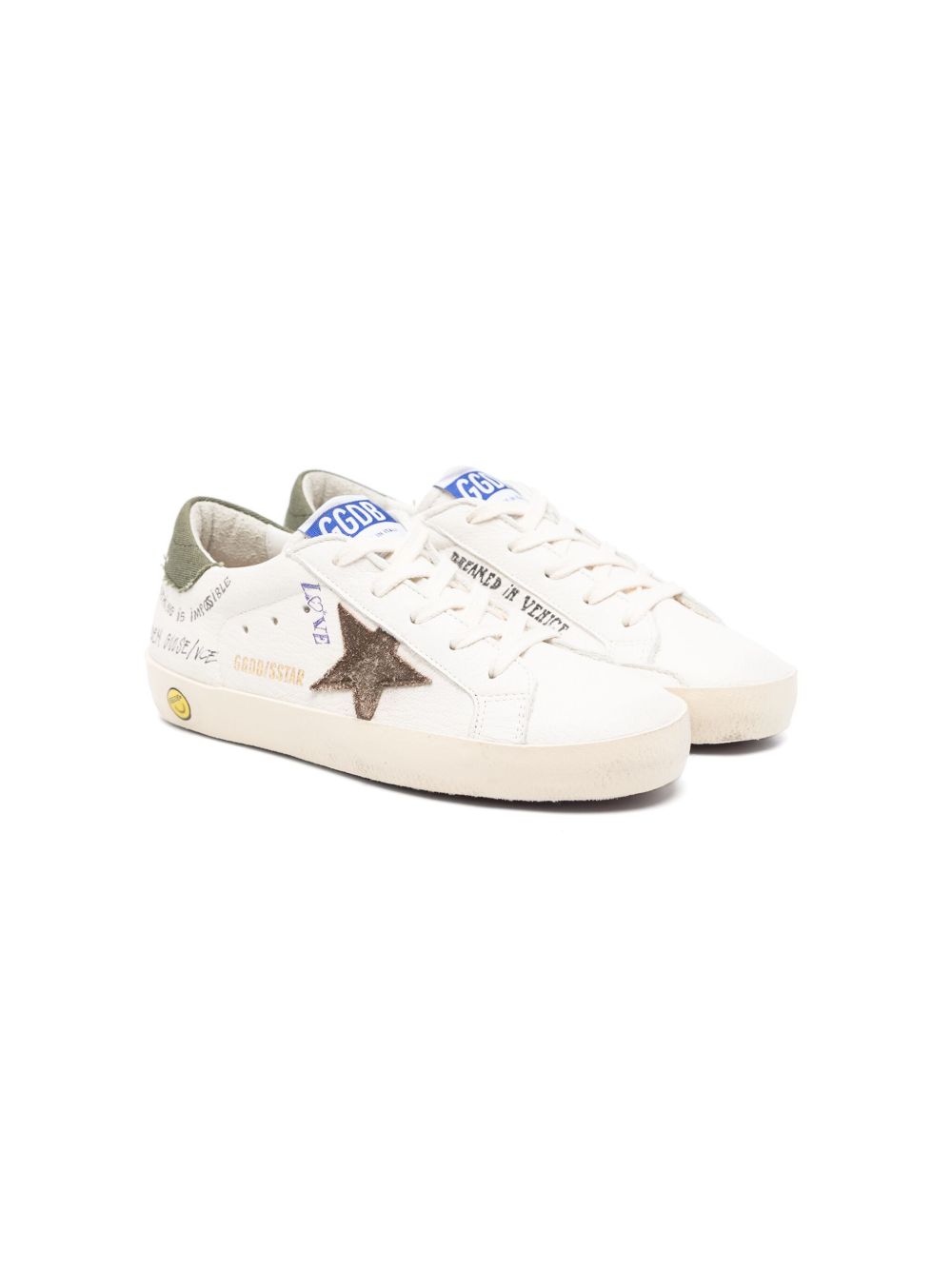 Golden Goose Kids Super Star 皮质低帮板鞋 - 白色