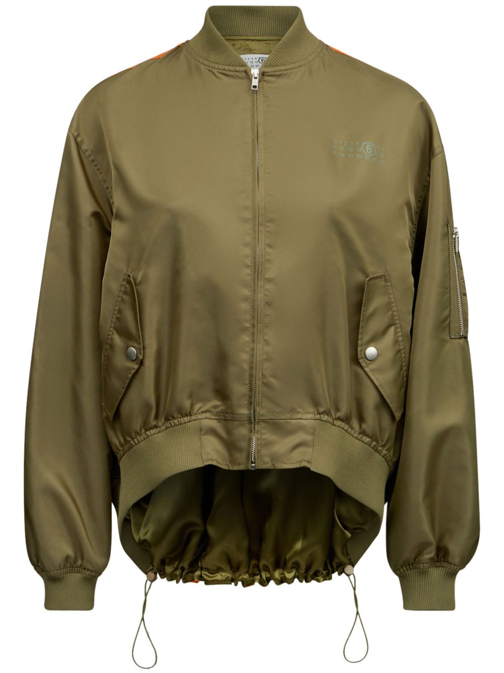 MM6 Maison Margiela logo印花拉链夹克 - 绿色