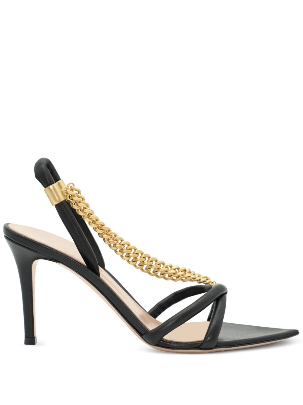 Gianvito Rossi Minerva 皮质高跟凉鞋 - 黑色