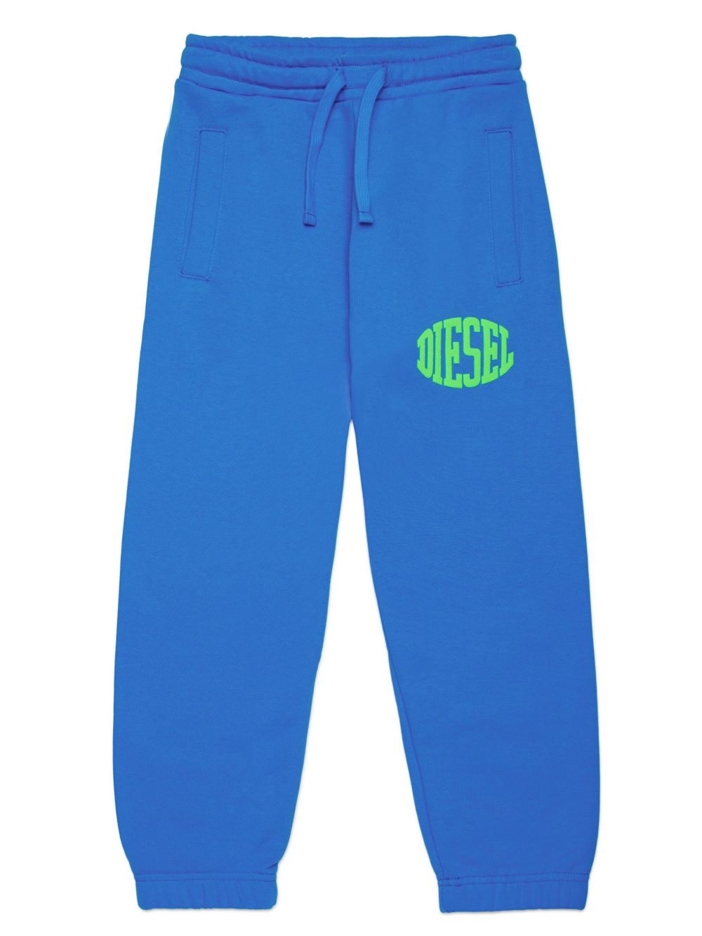 Diesel Kids logo印花棉运动裤 - 蓝色