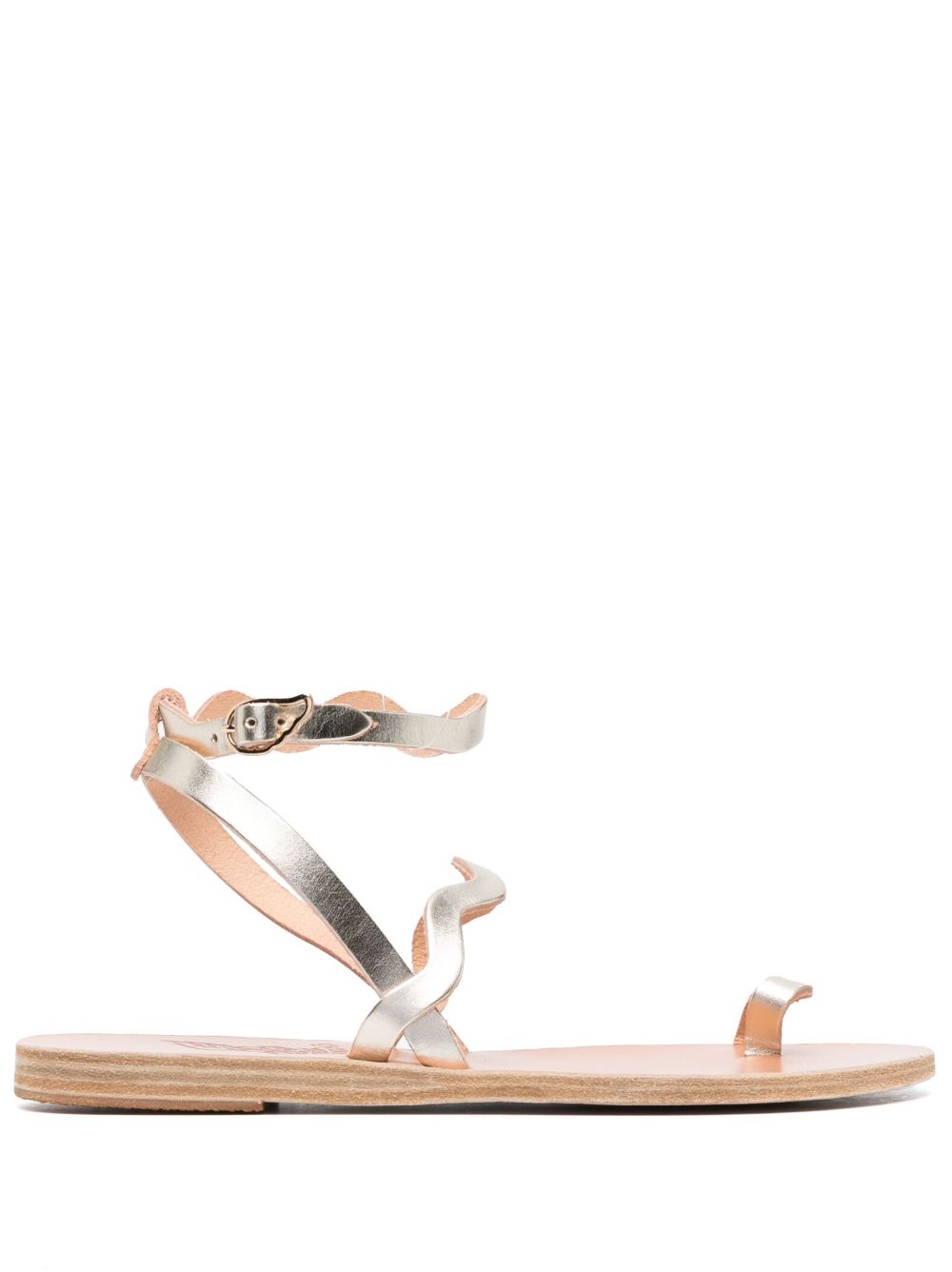 Ancient Greek Sandals Elounda 皮质凉鞋 - 金属色
