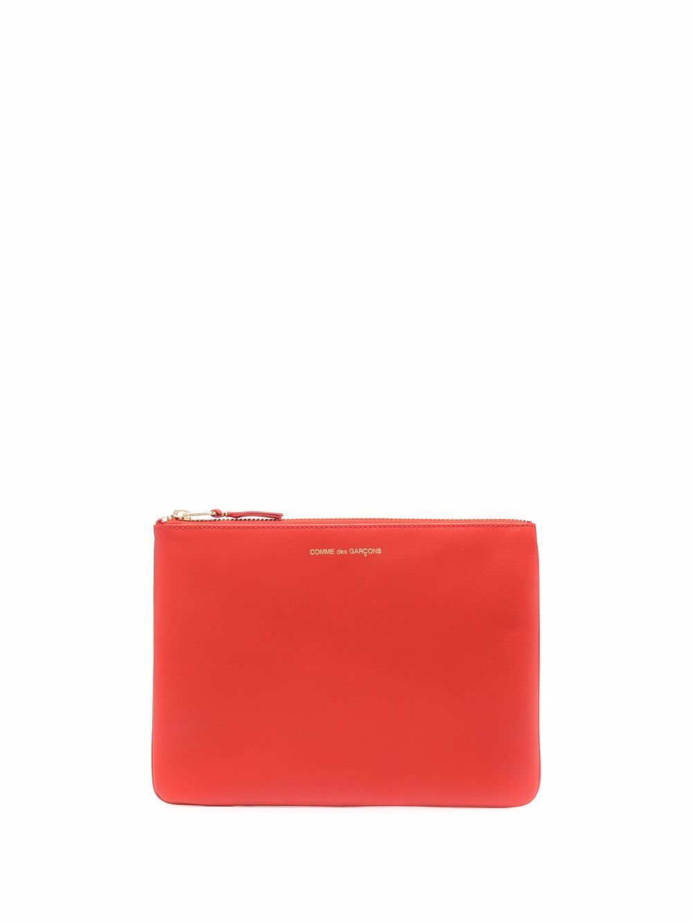 Comme Des Garçons Wallet logo印花皮质钱包 - 橘色