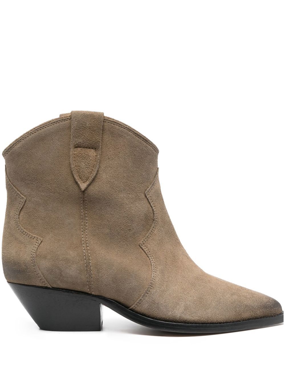 ISABEL MARANT Dewina 低跟绒面皮靴 - 褐色