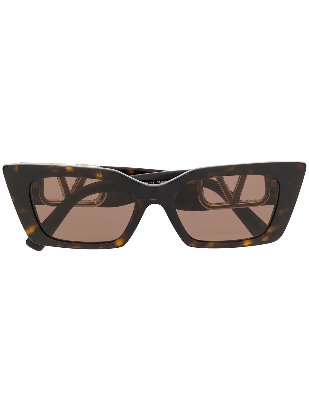 VALENTINO GARAVANI EYEWEAR 华伦天奴 VLOGO 长方形镜框太阳眼镜 - 褐色