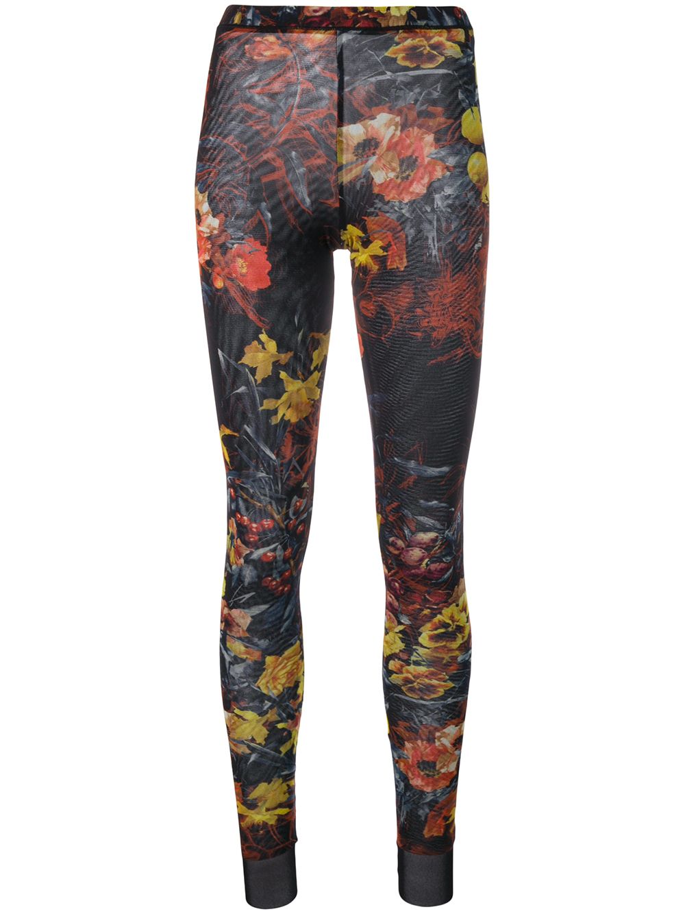 Jean Paul Gaultier Pre-Owned 花卉印花打底裤 - 黑色