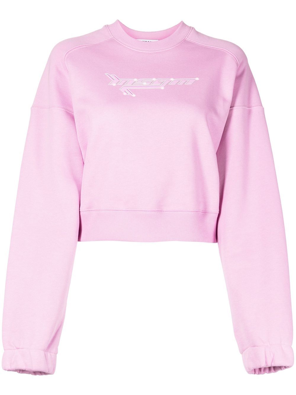 MSGM logo印花圆领卫衣 - 粉色