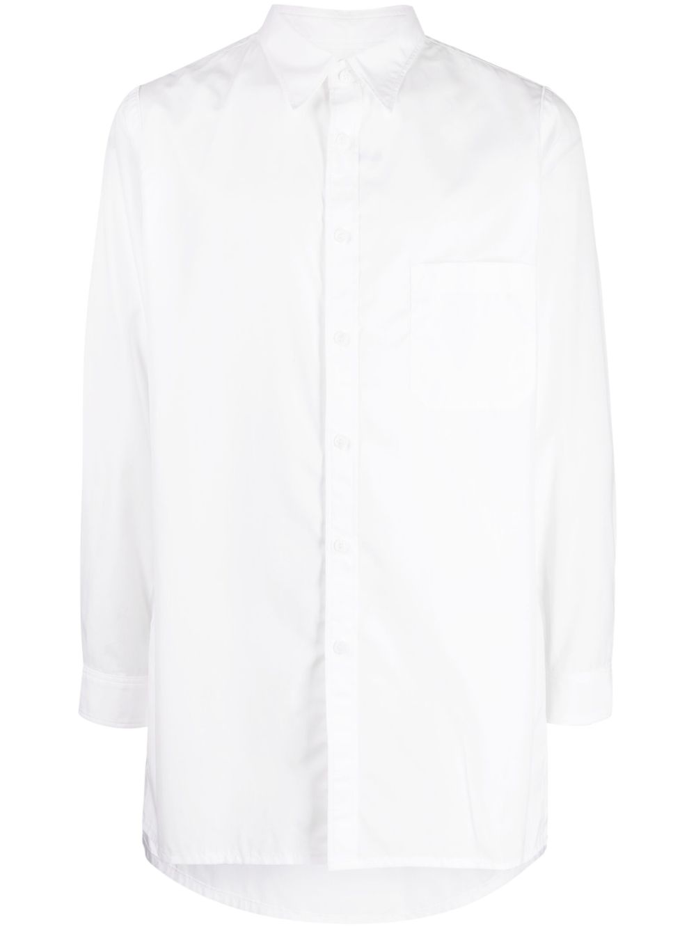 Yohji Yamamoto 棉长款衬衫 - 白色