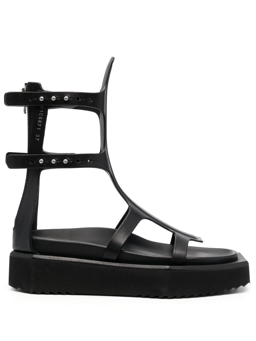 Rick Owens 中跟露趾凉鞋 - 黑色