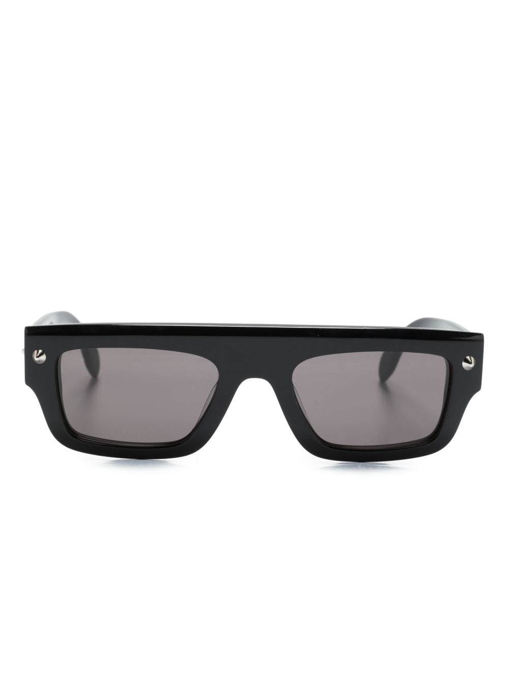 Alexander McQueen Eyewear 长方形框太阳眼镜 - 黑色