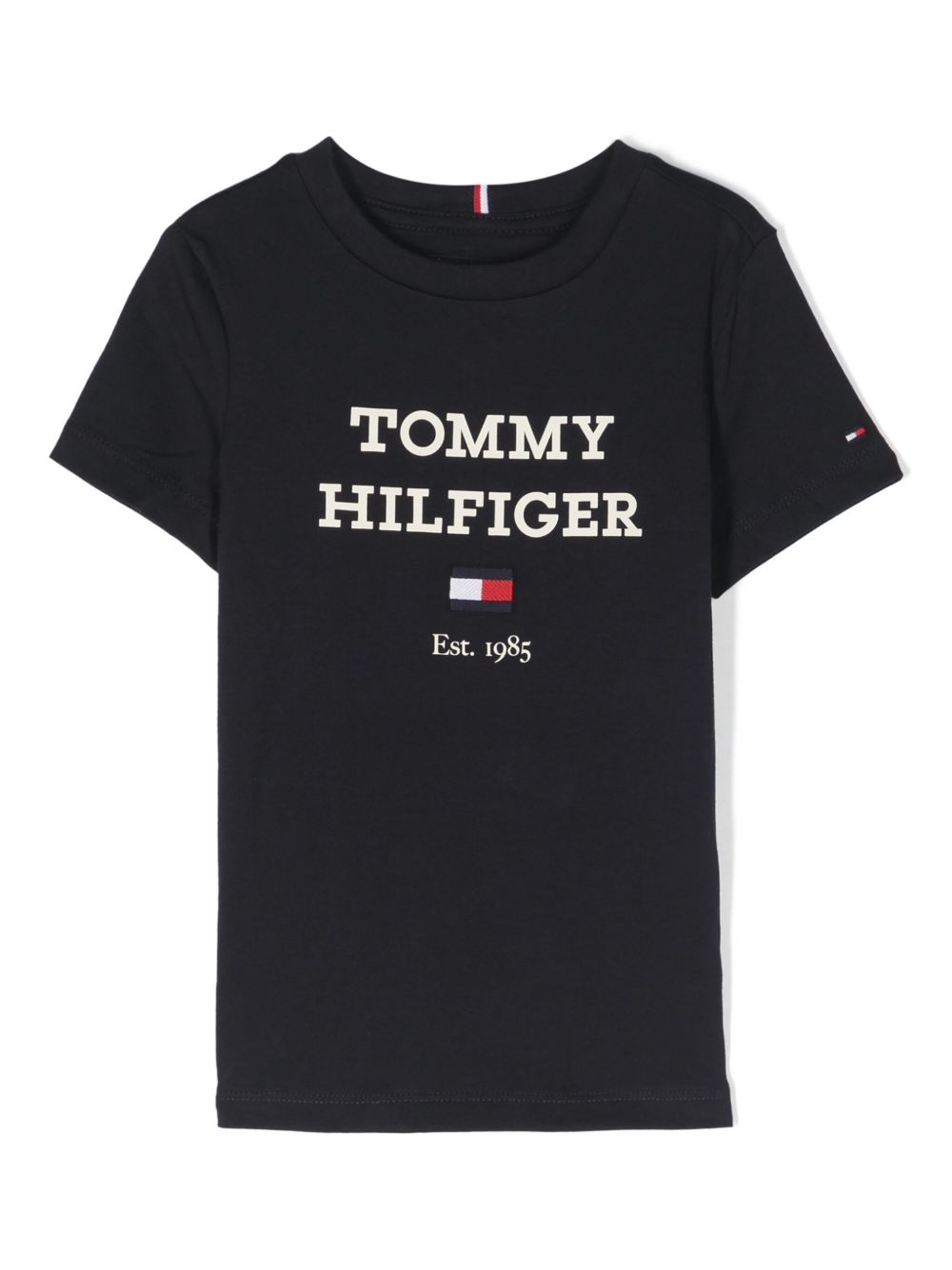 Tommy Hilfiger Junior logo印花棉T恤 - 蓝色