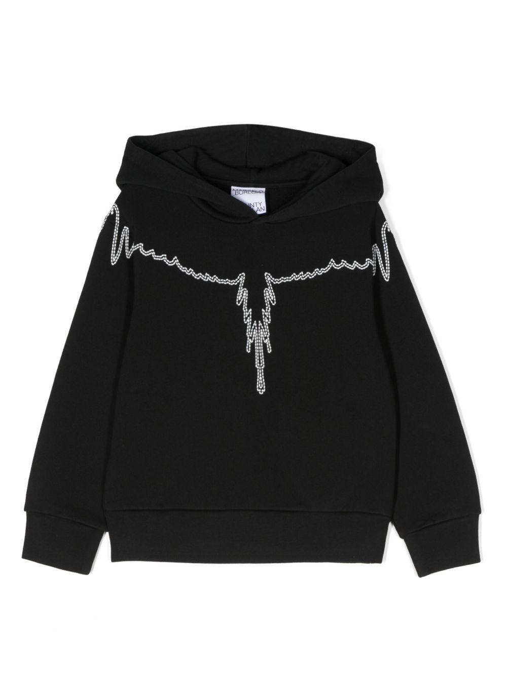 Marcelo Burlon County Of Milan Kids 刺绣图案棉连帽衫 - 黑色