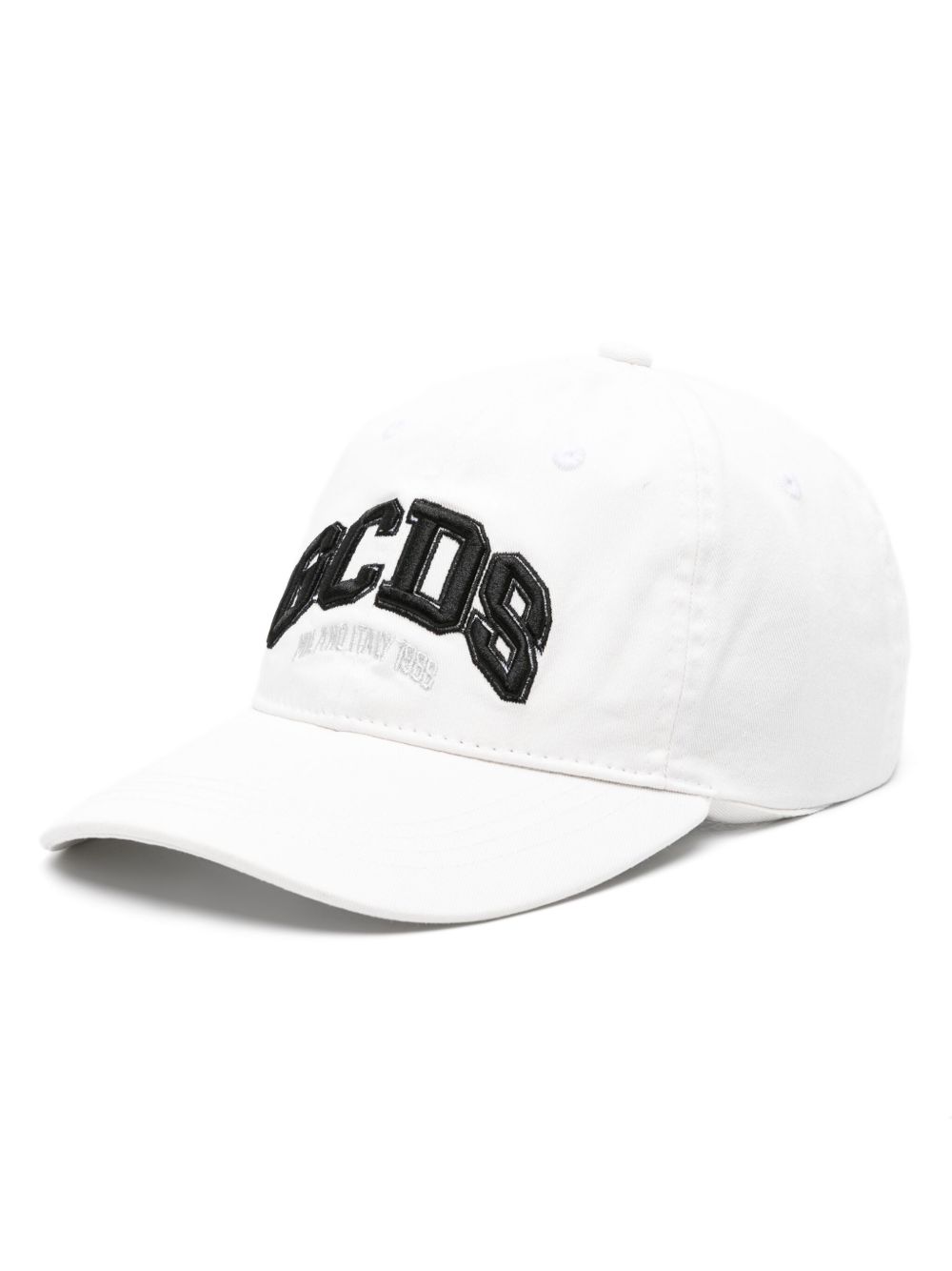 GCDS logo刺绣棉棒球帽 - 白色
