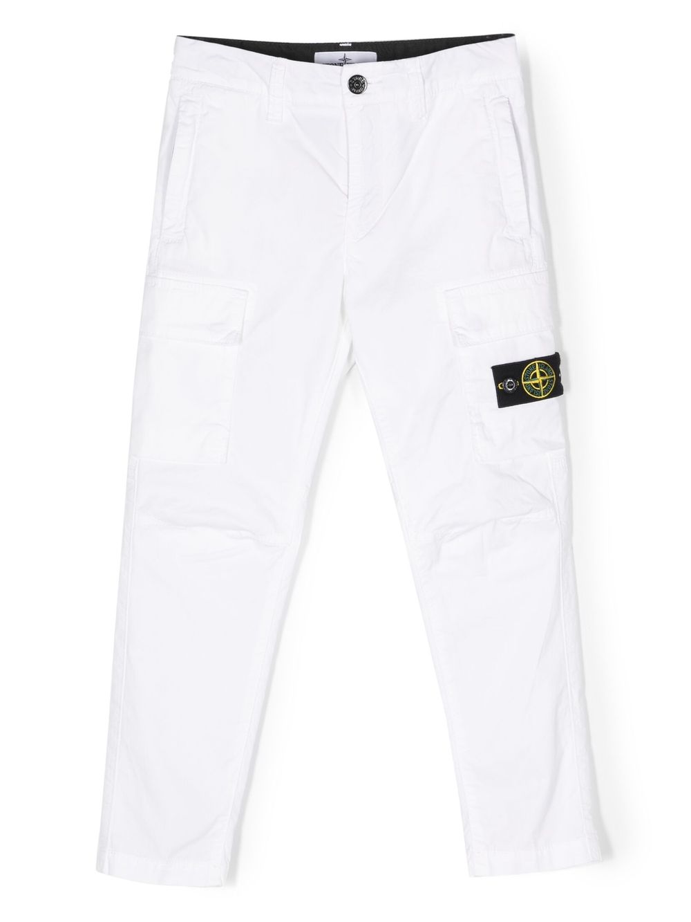 Stone Island Junior 罗盘贴花工装裤 - 白色