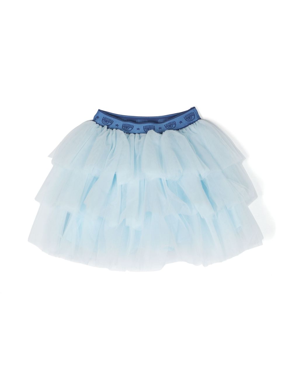 Chiara Ferragni Kids logo腰边薄纱芭蕾半身裙 - 蓝色