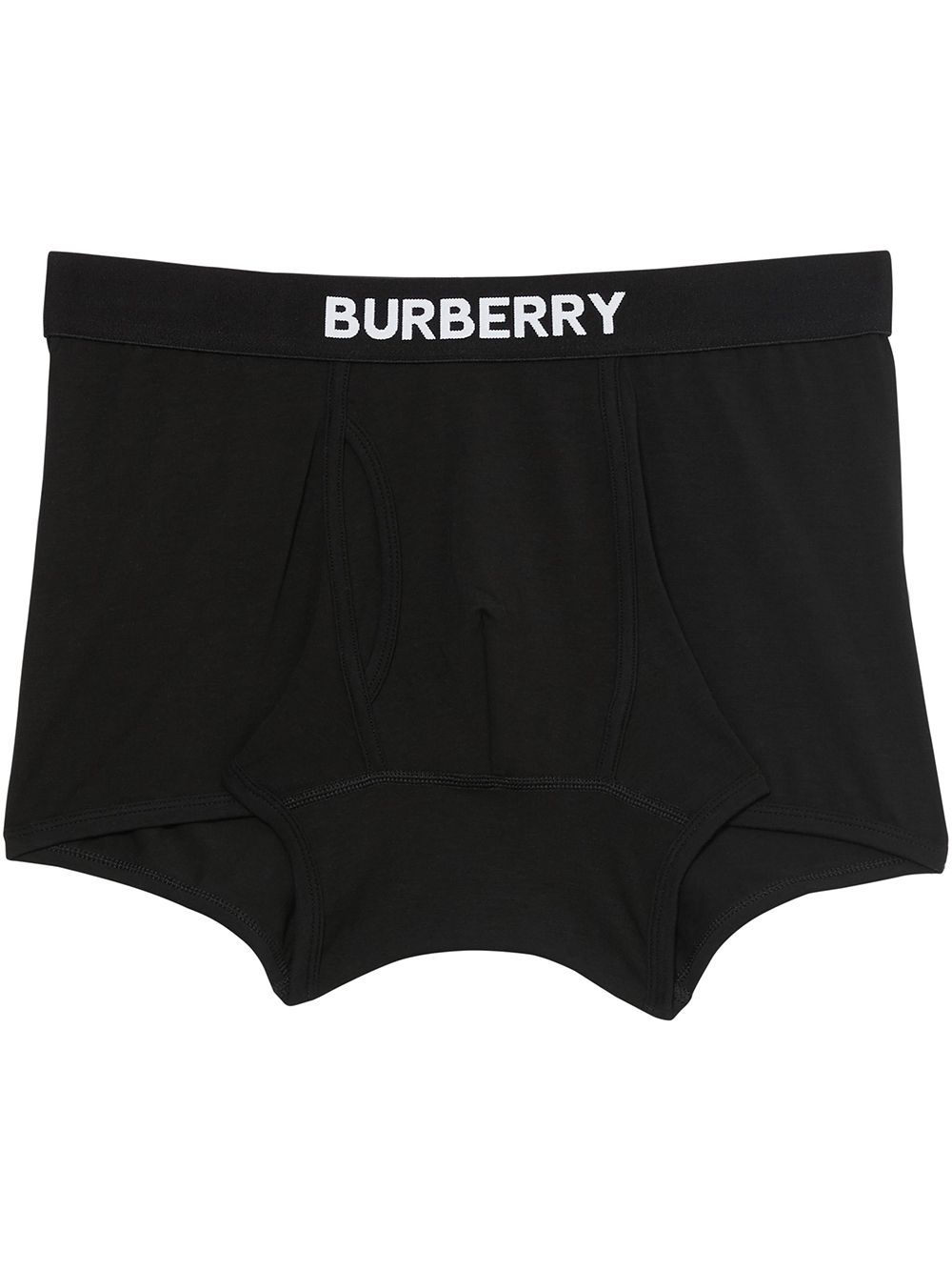 Burberry logo细节弹性四角裤 - 黑色