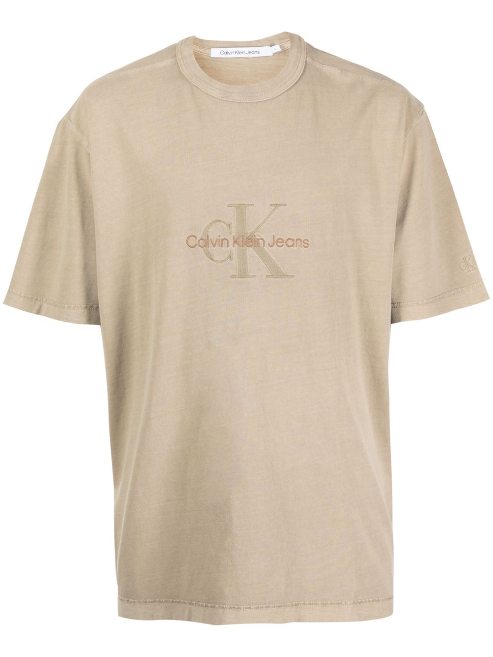 Calvin Klein logo刺绣棉T恤 - 中性色