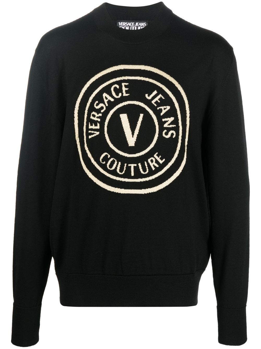 Versace Jeans Couture 范思哲 logo印花羊毛毛衣 - 黑色