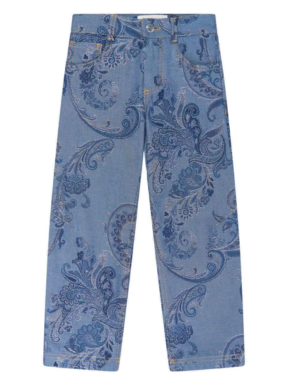 ETRO KIDS 佩斯理印花牛仔裤 - 蓝色