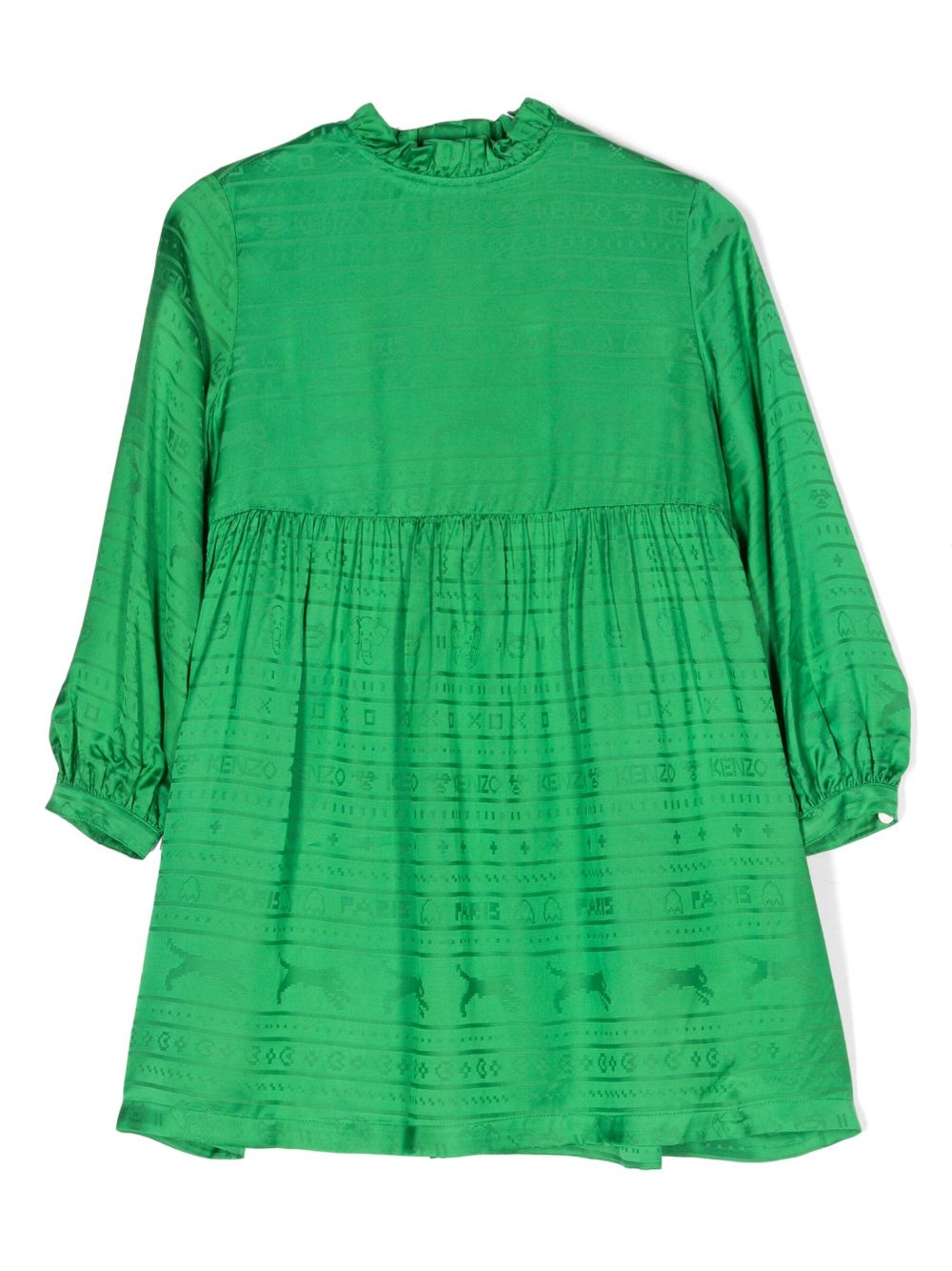 Kenzo Kids logo饰带连衣裙 - 绿色