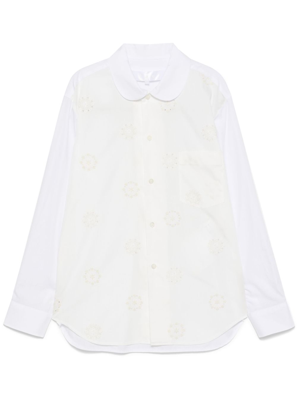 Comme des Garçons TAO 花卉刺绣长袖衬衫 - 白色