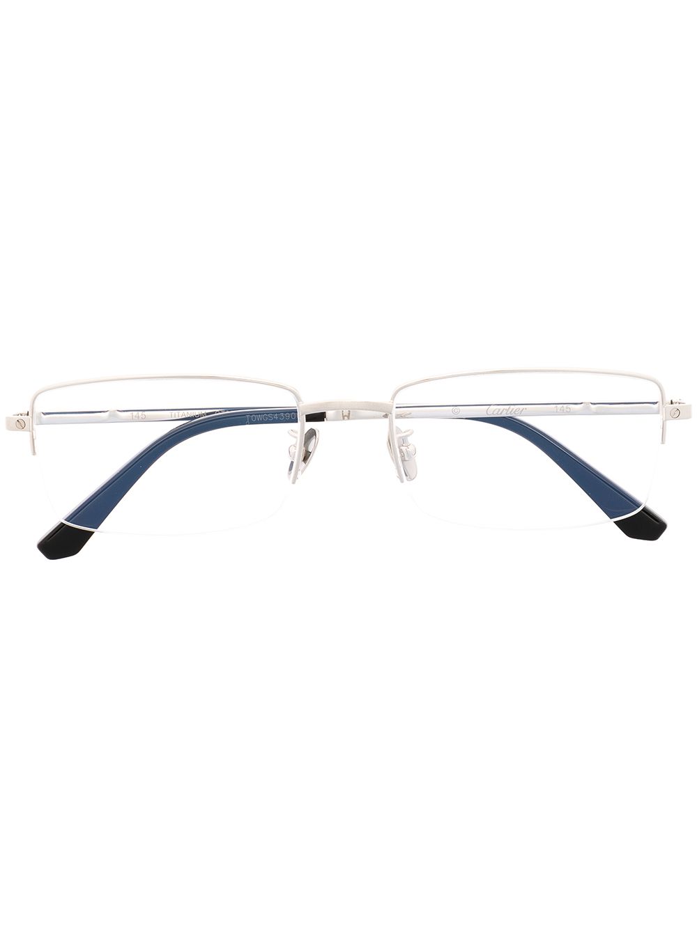 Cartier Eyewear 长方形框眼镜 - 银色