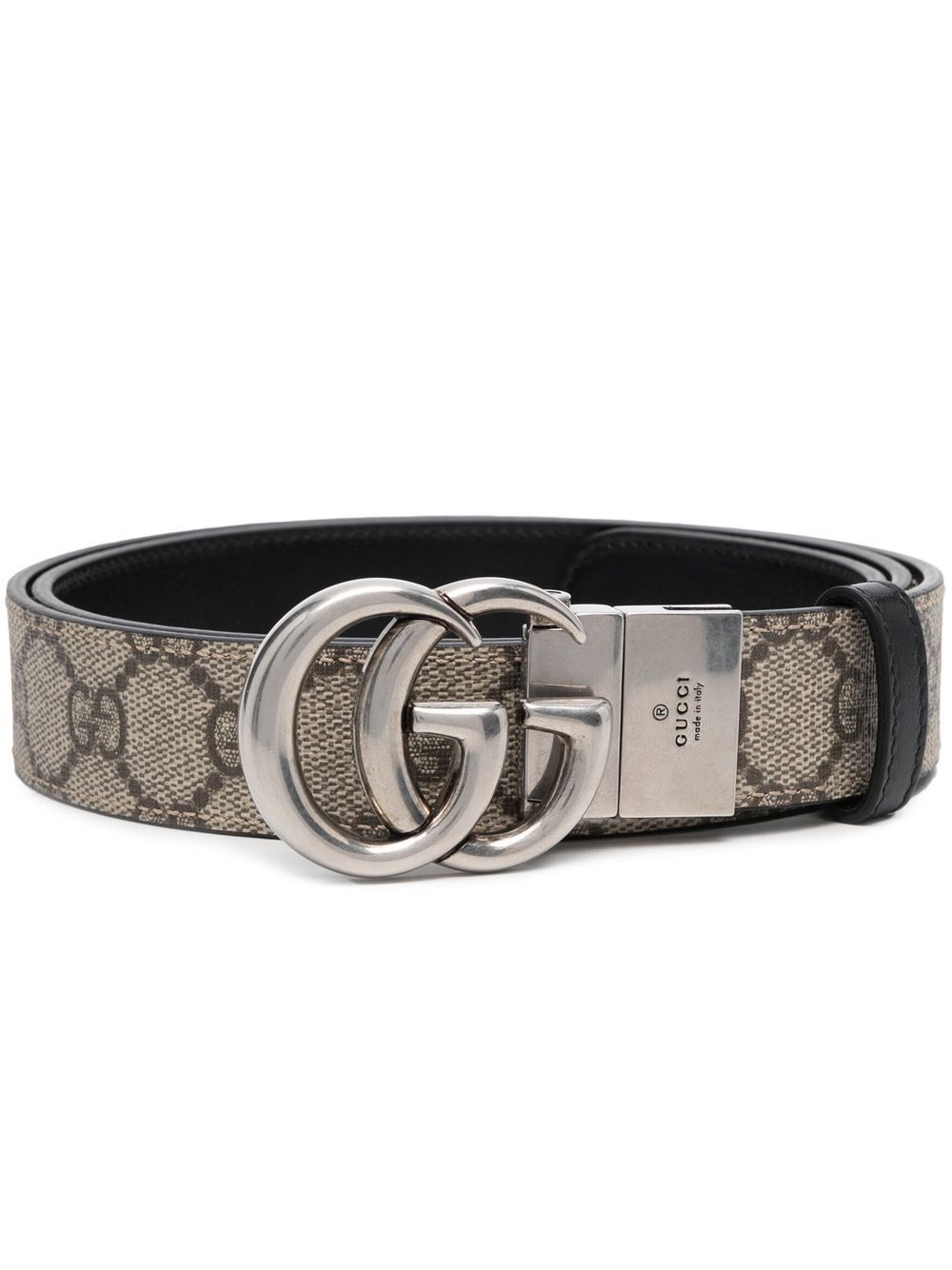Gucci GG Marmont 双面细腰带 - 黑色