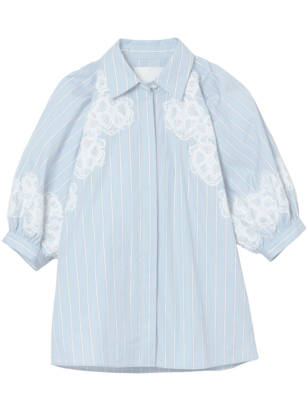 3.1 Phillip Lim 蕾丝细节府绸衬衫 - 蓝色