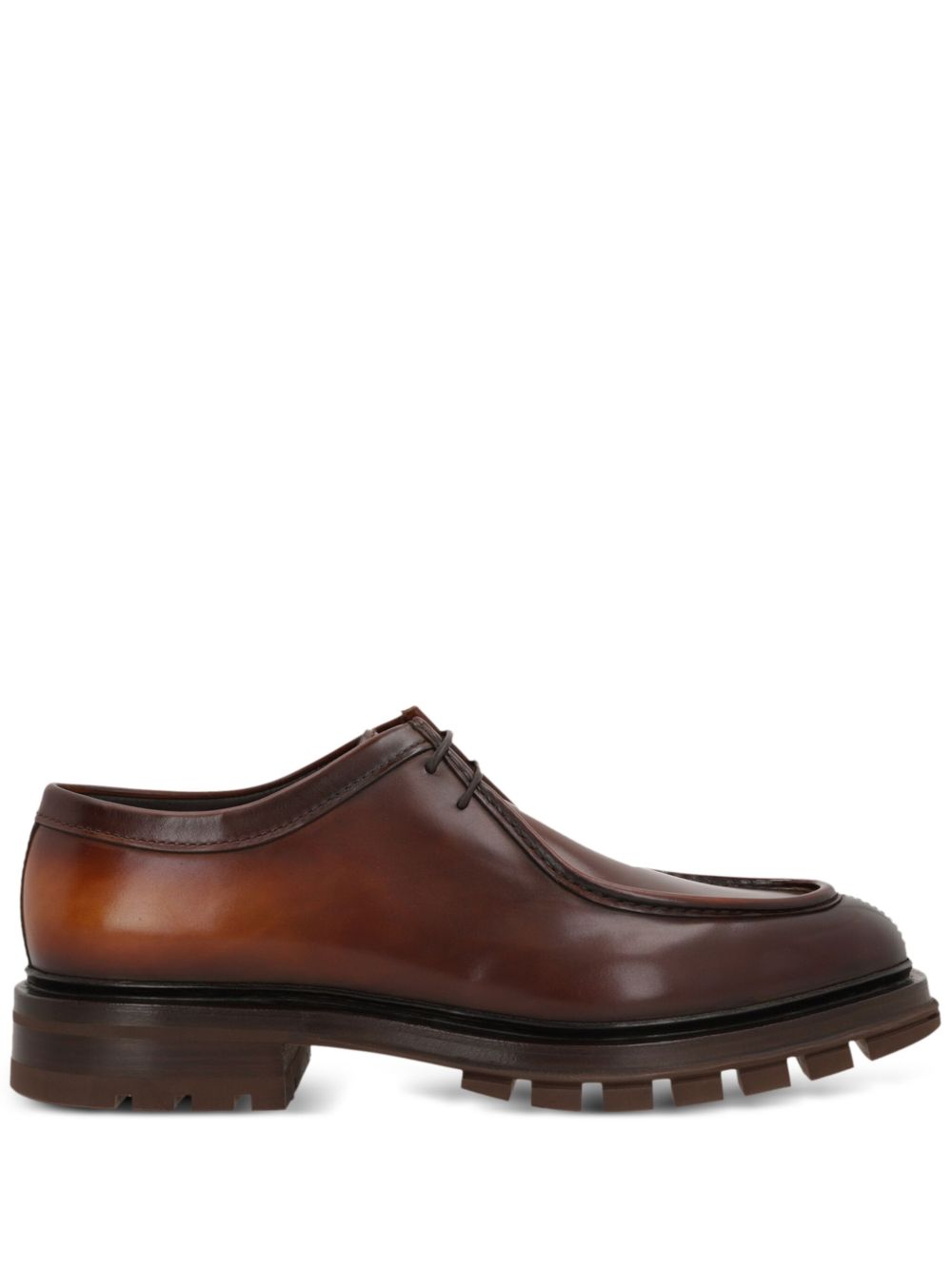Santoni 皮质德比鞋 - 褐色