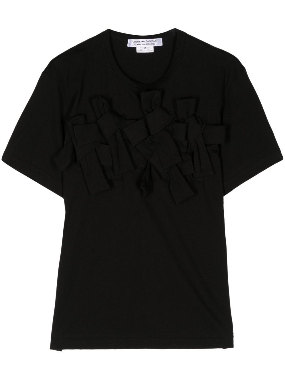 Comme Des Garçons Comme Des Garçons 蝴蝶结缀饰棉质T恤 - 黑色