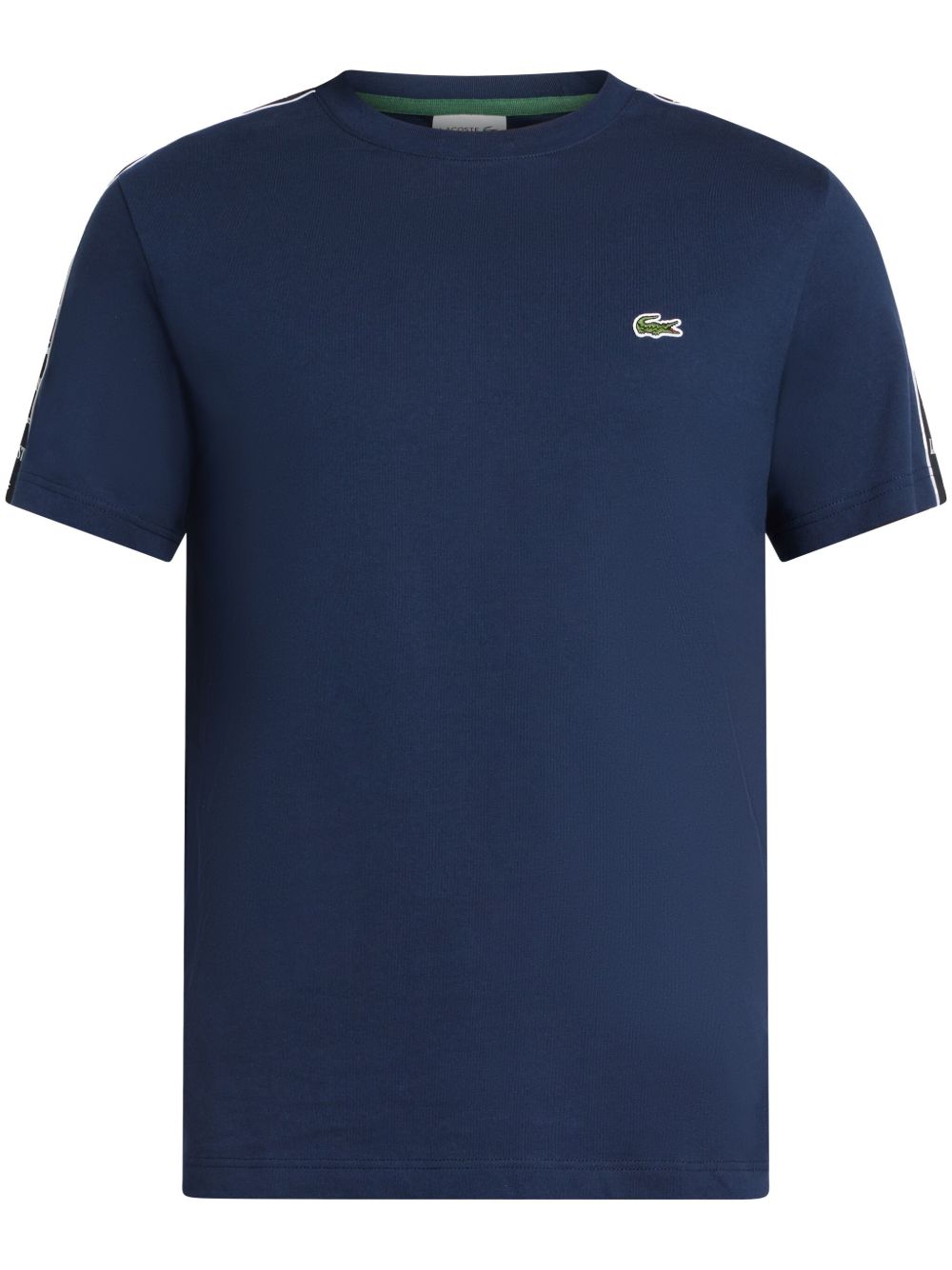 Lacoste logo饰带平纹针织T恤 - 蓝色
