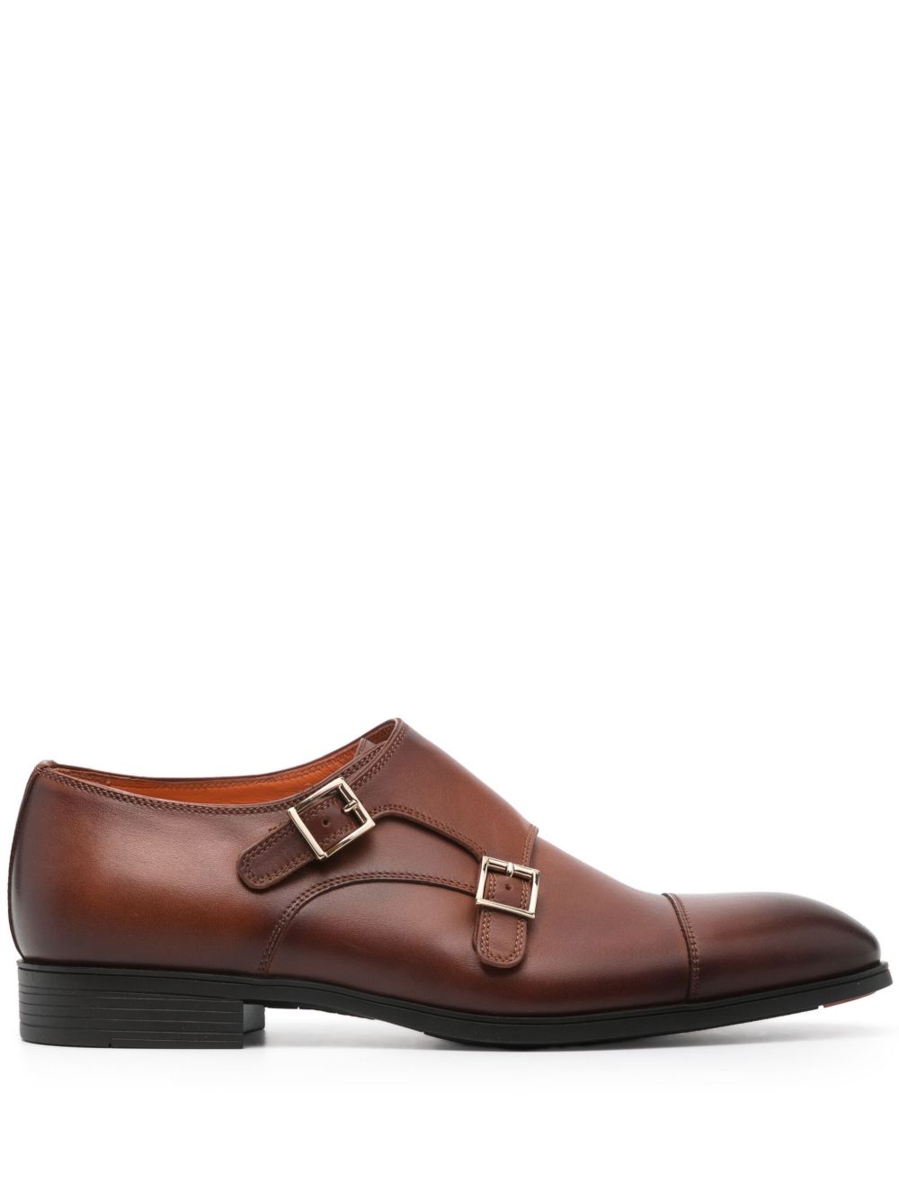 Santoni 渐变色效果孟克鞋 - 褐色
