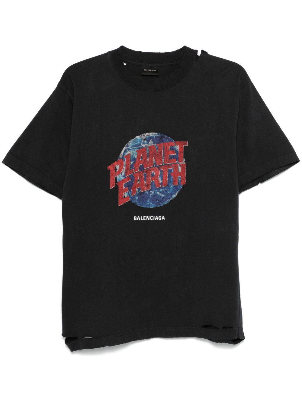 Balenciaga Planet Earth T恤 - 黑色