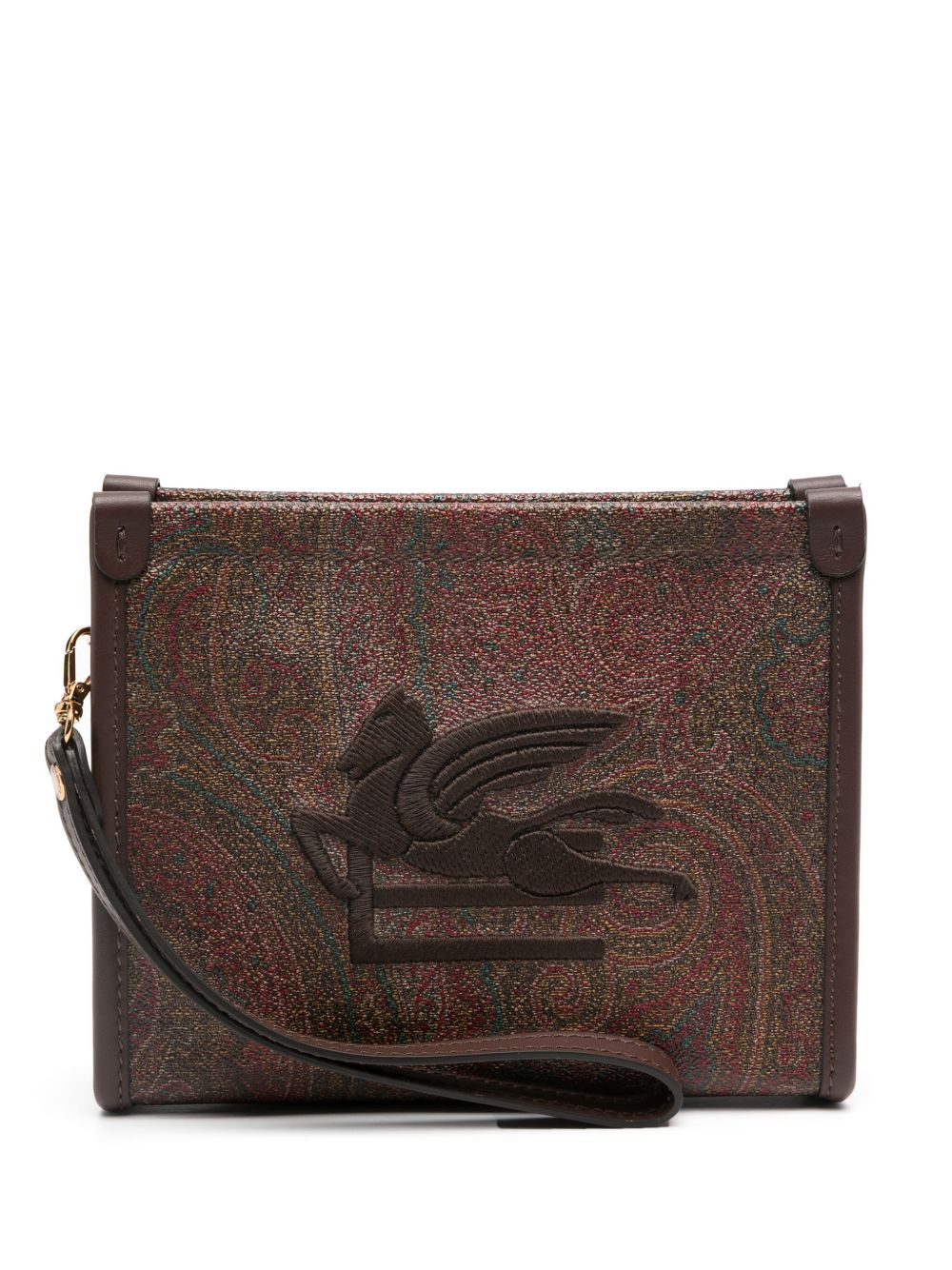 ETRO Pegaso 图案化妆包 - 褐色