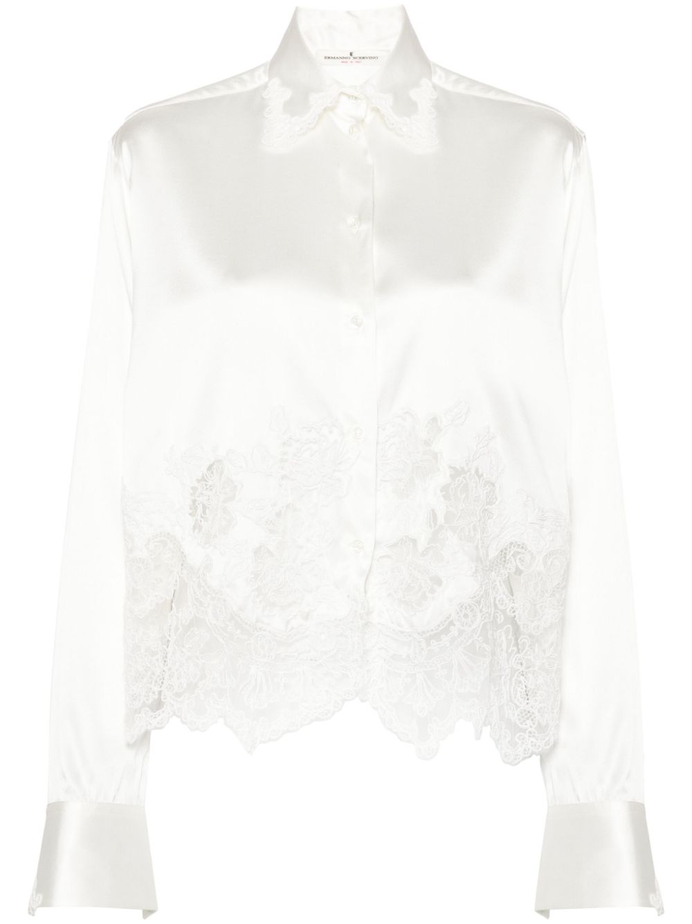 Ermanno Scervino 蕾丝拼接衬衫 - 白色