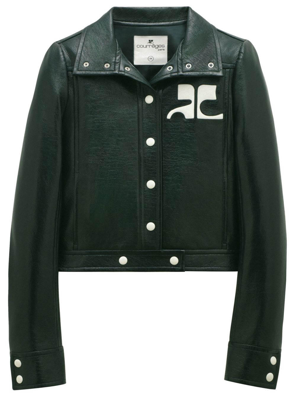 Courrèges Reedition 人造皮革短款夹克 - 绿色