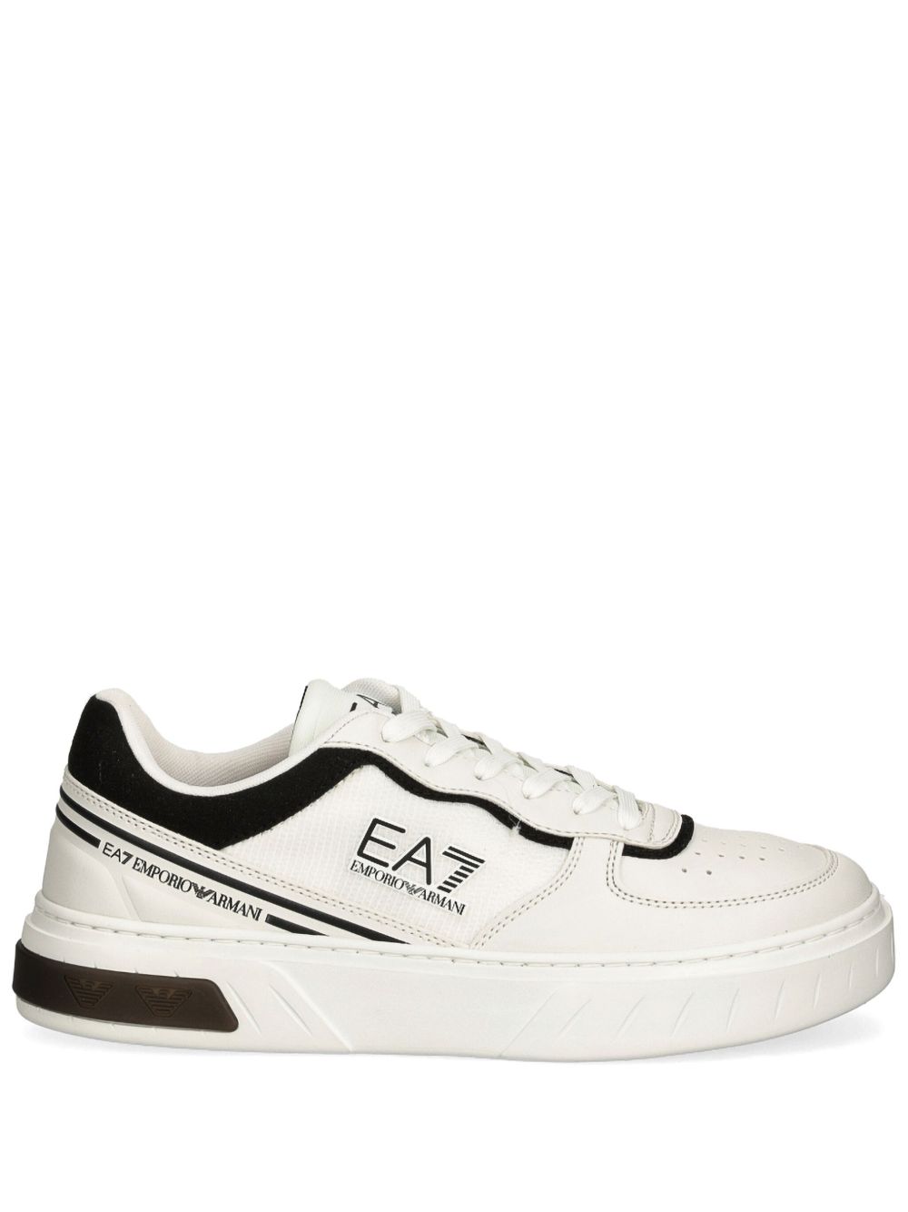 Ea7 Emporio Armani 标贴拼接运动鞋 - 白色
